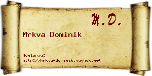 Mrkva Dominik névjegykártya